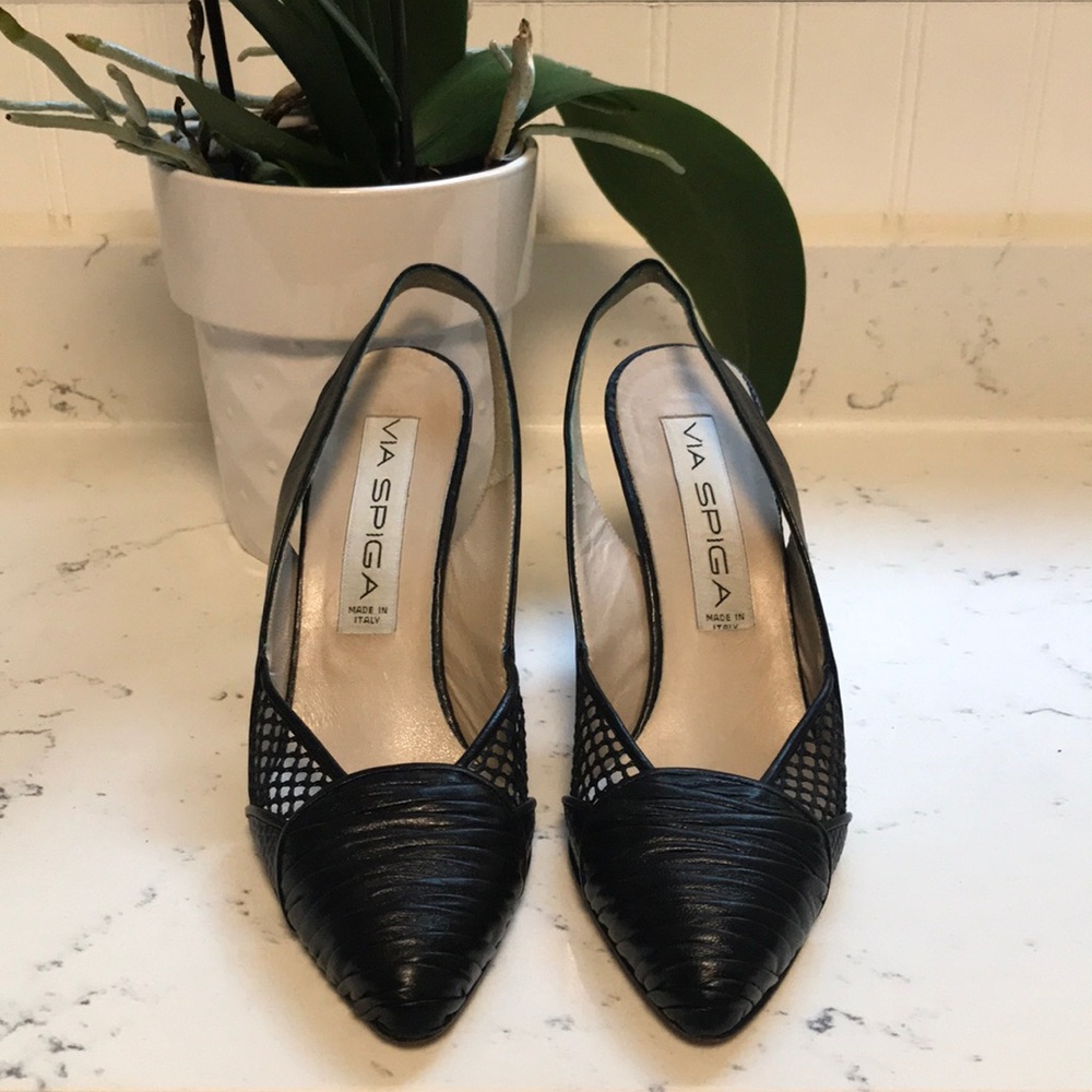 Via Spiga leather slingback heels